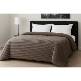 Κουβερτοπάπλωμα Le Blanc Flannel Comfort Υπέρδιπλο 220Χ240 700gsm RIB Moka - Κουβερτοπάπλωμα στο  bscollection