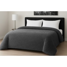 Κουβερτοπάπλωμα Le Blanc Flannel Comfort Υπέρδιπλο 220Χ240 700gsm RIB Dark Grey - Κουβερτοπάπλωμα στο  bscollection