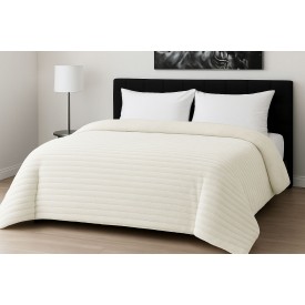 Κουβερτοπάπλωμα Le Blanc Flannel Comfort Υπέρδιπλο 220Χ240 700gsm RIB Ivory - Κουβερτοπάπλωμα στο  bscollection