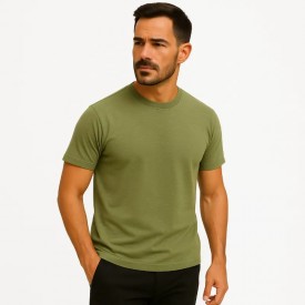 BS Collection T-Shirt – Ανώτερη Ποιότητα με 67% TENCEL & 33% Βαμβάκι Χακί - T-shirts μονόχρωμα στο  bscollection