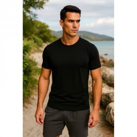 BS Collection T-Shirt – Ανώτερη Ποιότητα με 67% TENCEL & 33% Βαμβάκι Μαύρο - T-shirts μονόχρωμα στο  bscollection