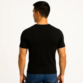 bs collection premium quality 100% Supreme Greek Green Cotton 2 Ανδρικές Φανέλες Μανίκι Κλειστό Λαιμό Μαύρες - Φανέλες στο  bscollection