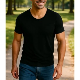 bs collection premium quality 100% Supreme Greek Green Cotton  2 Ανδρικές Φανέλες Μανίκι Μαύρες - Φανέλες στο  bscollection