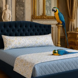 Body Pillow Μαξιλάρι 50×160cm Ultra Sonic Καπιτονέ – Μπλε/Κίτρινο Floral, Άνεση για Εγκυμοσύνη & Πλευρικό Ύπνο - Μαξιλάρια Ύπνου στο  bscollection