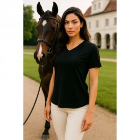 Μαύρη Μπλούζα Γυναικεία BS Collection με V Λαιμόκοψη – 67% Tencel & 33% Cotton - t-shirts στο  bscollection