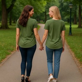 Χακί Μπλούζα Γυναικεία BS Collection με V Λαιμόκοψη – 67% Tencel & 33% Cotton - t-shirts στο  bscollection