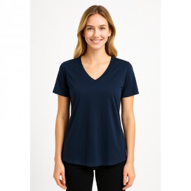 Μπλε Μπλούζα Γυναικεία BS Collection με V Λαιμόκοψη – 67% Tencel & 33% Cotton - t-shirts στο  bscollection