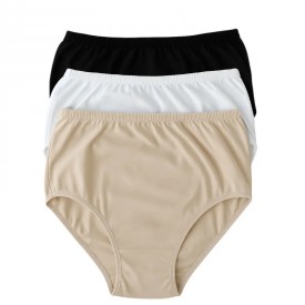 Γυναικείο Εσώρουχο Υπερμεγέθους BS Collection – 90% Ελληνικό Βαμβάκι & 10% Ελαστάν – Σετ 3 Τεμαχίων – Μπεζ, Λευκό, Μαύρο - Κιλοτάκια - Σλίπ στο  bscollection
