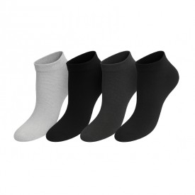 Unisex Κάλτσες Κάτω από τον Αστράγαλο – Πακέτο 4 Ζευγάρια (2 Μαύρες, 1 Γκρι Μελανζέ, 1 Σκούρο Γκρι Μελανζέ) – 95% Βαμβάκι Πενιέ – BS Collection - Κάλτσες στο  bscollection