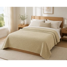 Κουβέρτα Πικέ LeBlanc Reactive Sanforized Cotton 100% Μονή 160x240 Cuppuccino - Κουβέρτες στο  bscollection