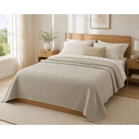 Κουβέρτα Πικέ LeBlanc Reactive Sanforized Cotton 100% Μονή 160x240 Light Grey - Κουβέρτες στο  bscollection