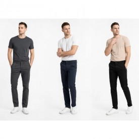 Ανδρικό Stretch Twill Chino Παντελόνι Stef – 98% Βαμβάκι 2% Ελαστάν | Premium Ποιότητα | Μαύρο - Παντελόνια Chino στο  bscollection