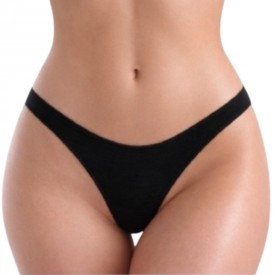Γυναικείο Στρινγκ bs collection – Μαύρο  90% Micromodal – 10% Elastan - Κιλοτάκια - Σλίπ στο  bscollection