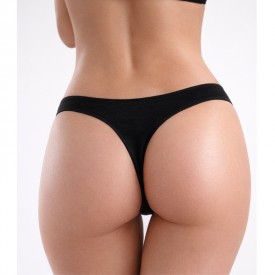 Γυναικείο Στρινγκ bs collection – Μαύρο  90% Micromodal – 10% Elastan - Κιλοτάκια - Σλίπ στο  bscollection