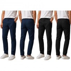 Ανδρικό Stretch Twill Chino Παντελόνι Stef – 98% Βαμβάκι 2% Ελαστάν | Premium Ποιότητα | Μπλε - Παντελόνια Chino στο  bscollection