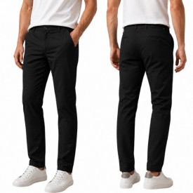 Ανδρικό Stretch Twill Chino Παντελόνι Stef – 98% Βαμβάκι 2% Ελαστάν | Premium Ποιότητα | Μαύρο - Παντελόνια Chino στο  bscollection