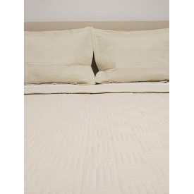 Κουβερλί Percale κεντητό Beige Υπέρδιπλο (220x240) Υπέρδιπλο (220x240) Sunshinehome - Κουβερλί στο  bscollection