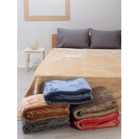 Κουβέρτα βελούδινη Iris Blue Υπέρδιπλη (220x240) Sunshinehome - Κουβέρτες στο  bscollection