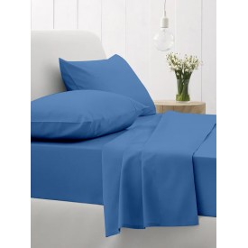 Σεντόνι Cotton Feelings φλατ 104 Blue Υπέρδιπλο (235x270) Υπέρδιπλο (235x270) Sunshinehome - Σεντόνια στο  bscollection