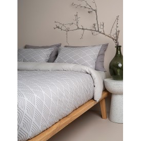 Σετ Σεντόνια Cotton Feelings 2048 Grey Υπέρδιπλο με λάστιχο (170x205+30) Sunshinehome - Σεντόνια στο  bscollection