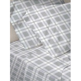 Σετ Σεντόνια Menta Εμπριμέ 380 Check Μονο (160x250) Μονο (160x250) Sunshinehome - Σεντόνια στο  bscollection