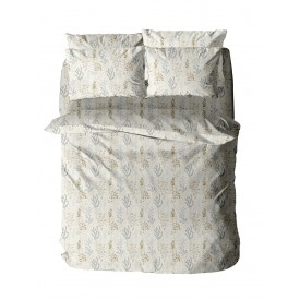 Σετ Σεντόνια Menta Εμπριμέ 400 Beige Διπλό με λάστιχο (150x200+30) Sunshinehome - Σεντόνια στο  bscollection