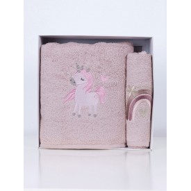 Fluffy Κεντητή Πετσέτα Powder Unicorn 2 τμχ. Sunshinehome - Πετσέτες στο  bscollection