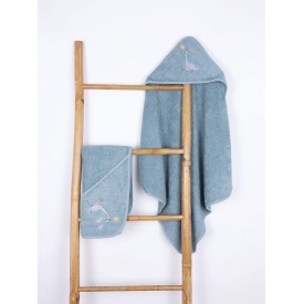Fluffy Κεντητή Κάπα Blue Dino 75x75 Sunshinehome - Μπουρνούζια στο  bscollection