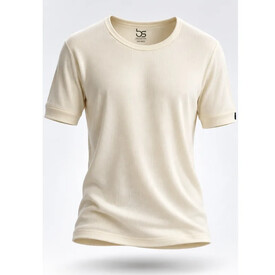 bs Ανδρική Φανέλα 100% Mercerized Merino Wool Κοντό Μανίκι Εκρού - Φανέλες στο  bscollection