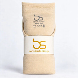 bs Ανδρική Φανέλα 100% Mercerized Merino Wool Κοντό Μανίκι Εκρού - Φανέλες στο  bscollection