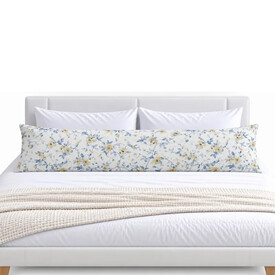 Body Pillow Μαξιλάρι 50×160cm Ultra Sonic Καπιτονέ – Μπλε/Κίτρινο Floral, Άνεση για Εγκυμοσύνη & Πλευρικό Ύπνο, Χωρίς Μαξιλαροθήκη - Μαξιλάρια Ύπνου στο  bscollection