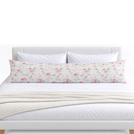 Body Pillow Μαξιλάρι 50×160cm Ultra Sonic Καπιτονέ – Γκρι/Ροζ Floral, Άνεση για Εγκυμοσύνη & Πλευρικό Ύπνο, Χωρίς Μαξιλαροθήκη - Μαξιλάρια Ύπνου στο  bscollection