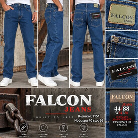 Ανδρικό χειμερινό τζιν παντελόνι Falcon 1151 από 100% βαμβάκι – Μπλε - Παντελόνια Jeans στο  bscollection