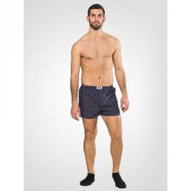 bs K-369 100 % Βαμβακερό Μποξεράκι Μπλε Σκούρο Καρό - Μποξεράκια στο  bscollection