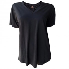 Μαύρη Μπλούζα Γυναικεία BS Collection με V Λαιμόκοψη – 67% Tencel & 33% Cotton - t-shirts στο  bscollection
