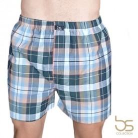 bs collection Μποξεράκι Καρό 100% Ελληνικό Βαμβάκι Πράσινο Μπλε - Μποξεράκια στο  bscollection