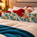 Μαξιλάρι Σώματος Body Pillow 50×160 cm με Βαμβακερή Μαξιλαροθήκη & Φερμουάρ – Μπεζ / Πετρόλ / Πράσινο με Τροπικά Φύλλα - Μαξιλάρια Ύπνου στο  bscollection